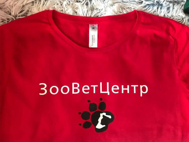 Нанесение логотипа на футболку
